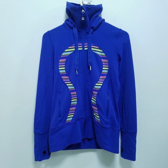 2 Lululemon In Stride Blue Cornflower Striped Sweater Set Bundle Small Size 6 - Picture 4 of 16